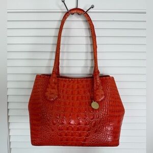 Brahmin Crocodile Embossed Red/Orange Bag​​